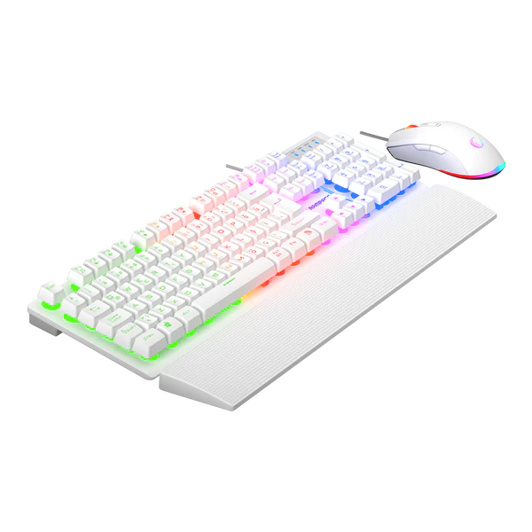 Kombo Gaming Rampage Fortuna V2 KM-RX7 – Tastiere + Maus, USB, RGB, E Bardhe foto 3