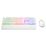 Kombo Gaming Rampage Fortuna V2 KM-RX7 – Tastiere + Maus, USB, RGB, E Bardhe foto 2