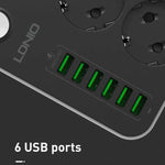Prize Multifunksionale LDNIO SE3631 – 3 Porta Elektrike,6 USB, Mbrojtje Inteligjente nga Rryma foto 4
