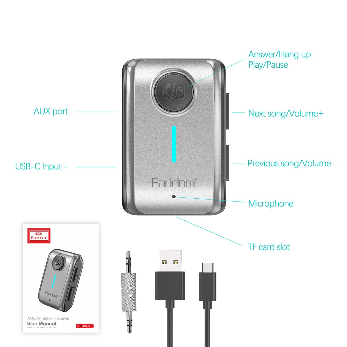 Transmetues AUX ne Bluetooth Earldom BR16 foto 4