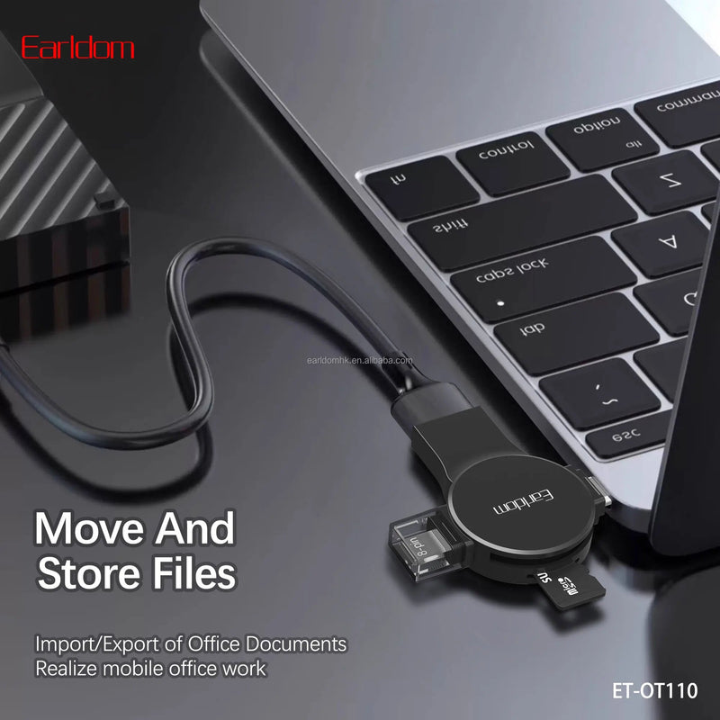 Lexues Kartelash 5n1 Earldom OT110 SD, Micro SD, Type-C, Lightning, USB-A