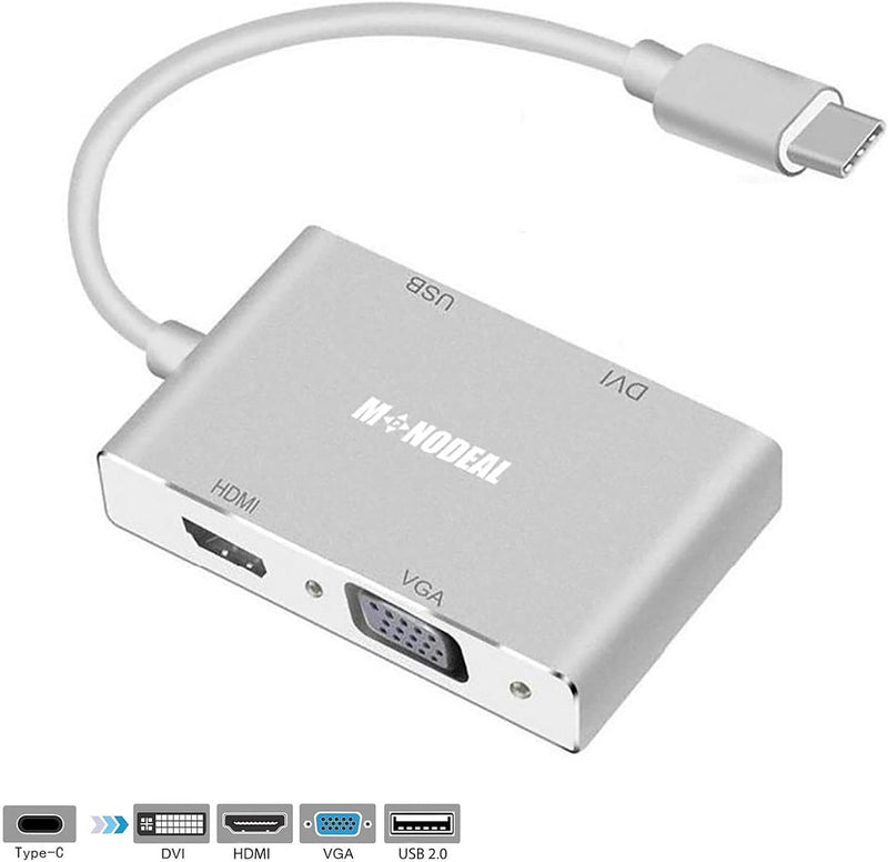 Konvertor Usb Type C to VGA DVI HDTV & USB Adapter 4ne1 foto 1