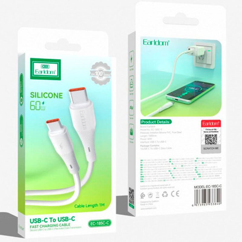 Kabllo USB-C ne USB-C Earldom EC-185C-C 60W 1m