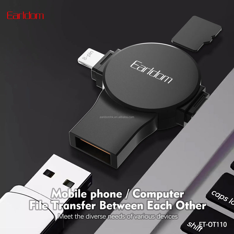 Lexues Kartelash 5n1 Earldom OT110 SD, Micro SD, Type-C, Lightning, USB-A