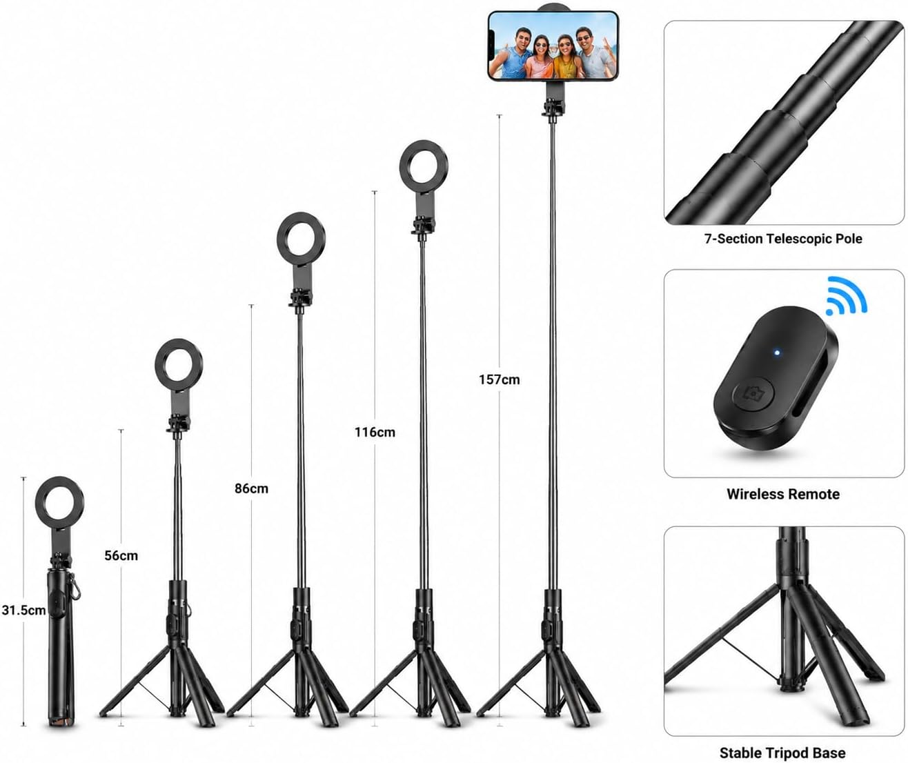 Tripod Selfie Stick 27-MF foto 3