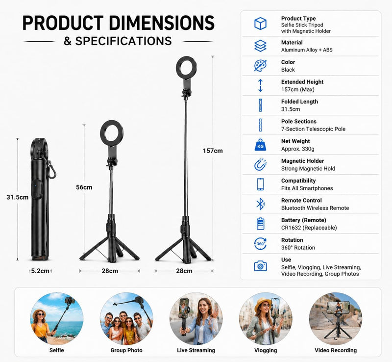 Tripod Selfie Stick 27-MF foto 2