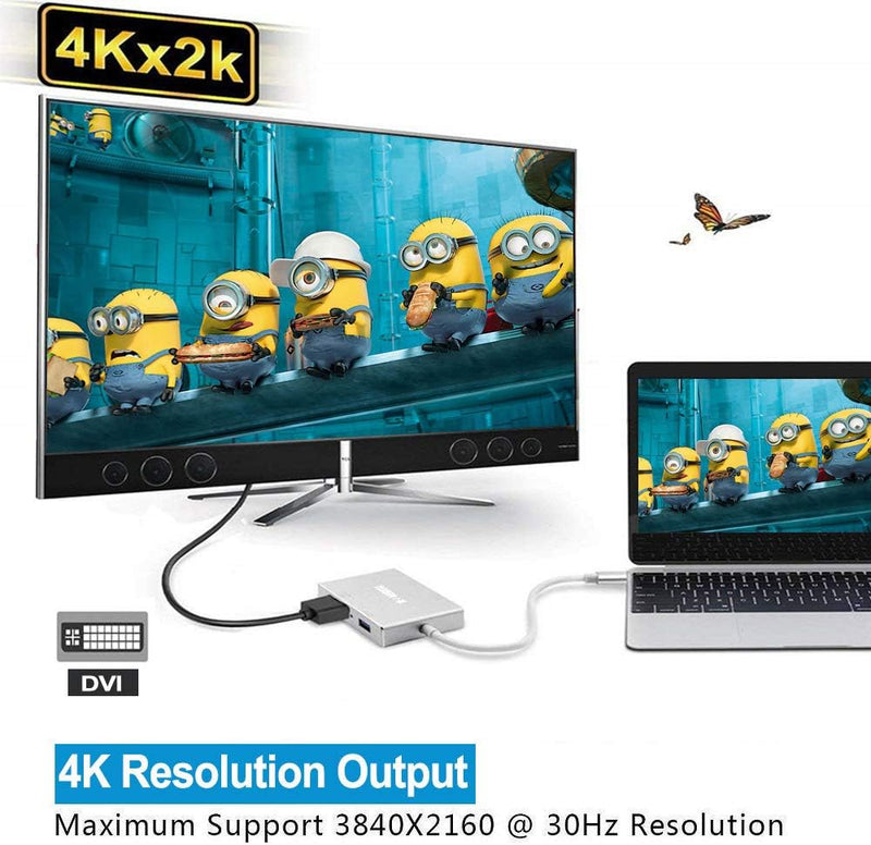 Konvertor Usb Type C to VGA DVI HDTV & USB Adapter 4ne1 foto 2