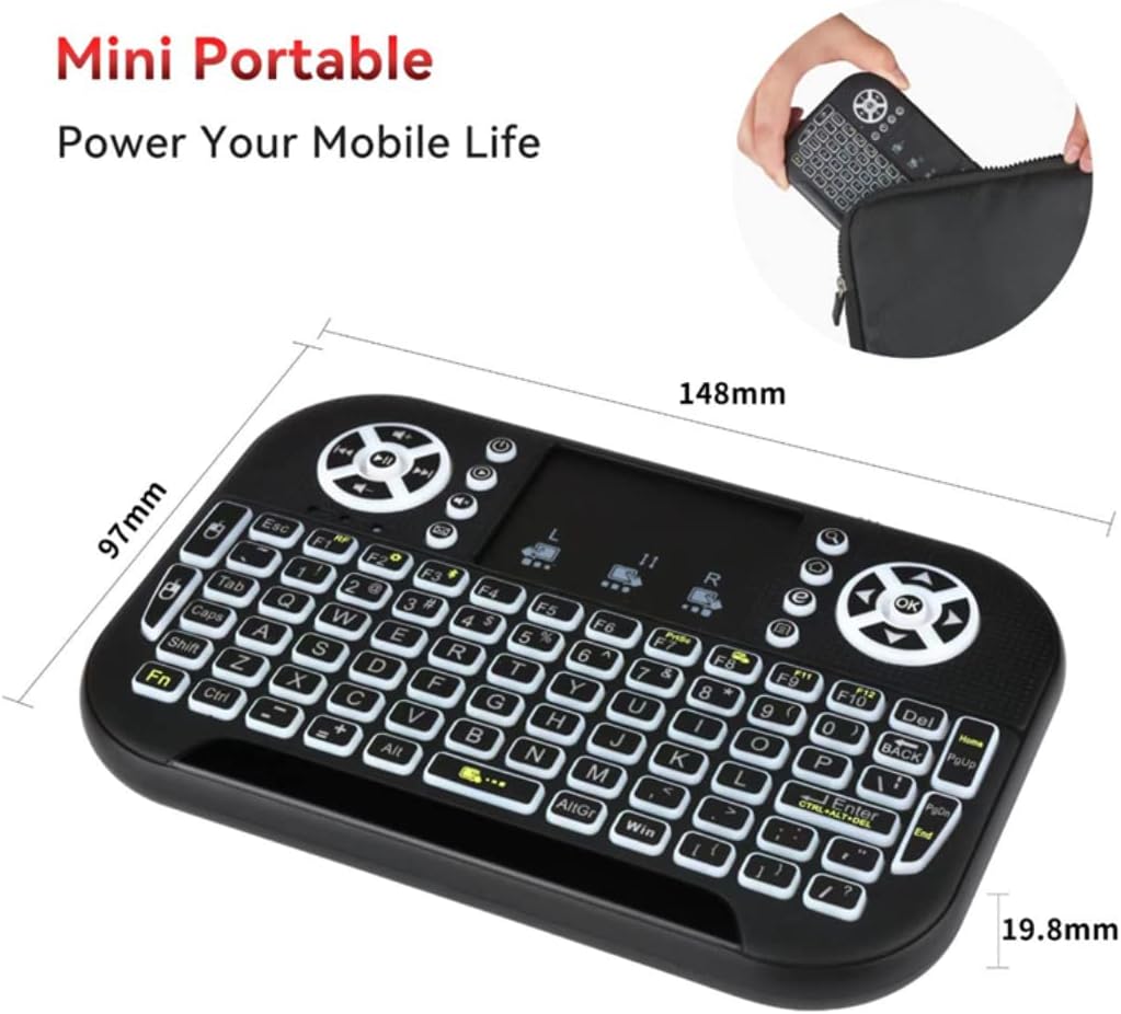Air Mini Tastier Bluetooth + Wifi 2, 4GHz RGB foto 3