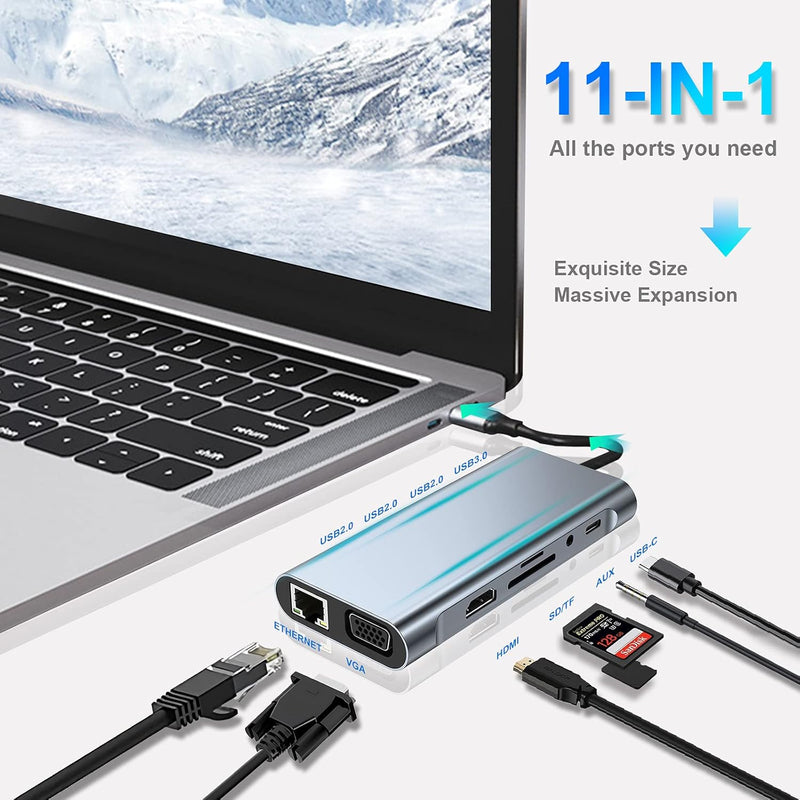 Konverter Shumefunksional USB-C 11-ne-1 foto 3