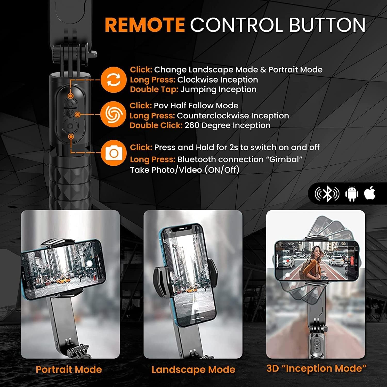 Tripod Q09 Gimbal Stabilizer Selfstick foto 2