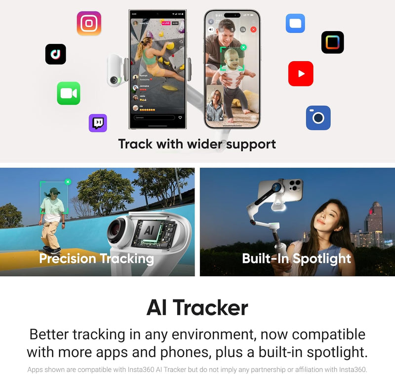 Insta360 Flow 2 Pro AI Tracker Bundle Summit White foto 3