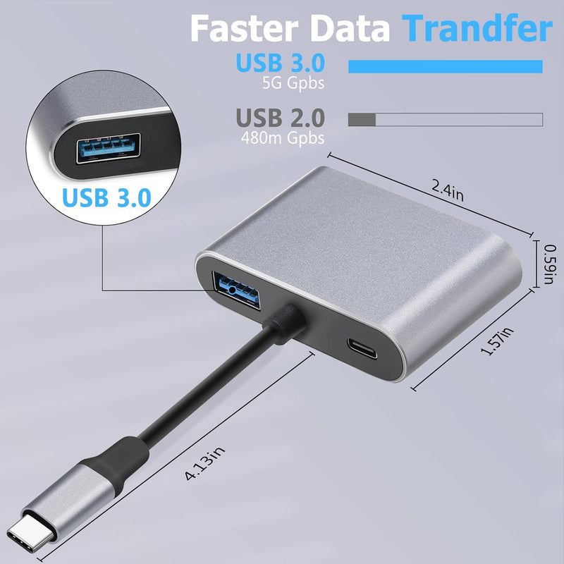 Konvertor Usb Type C to HUB PD HDTV +VGA+USB 4ne1 foto 3