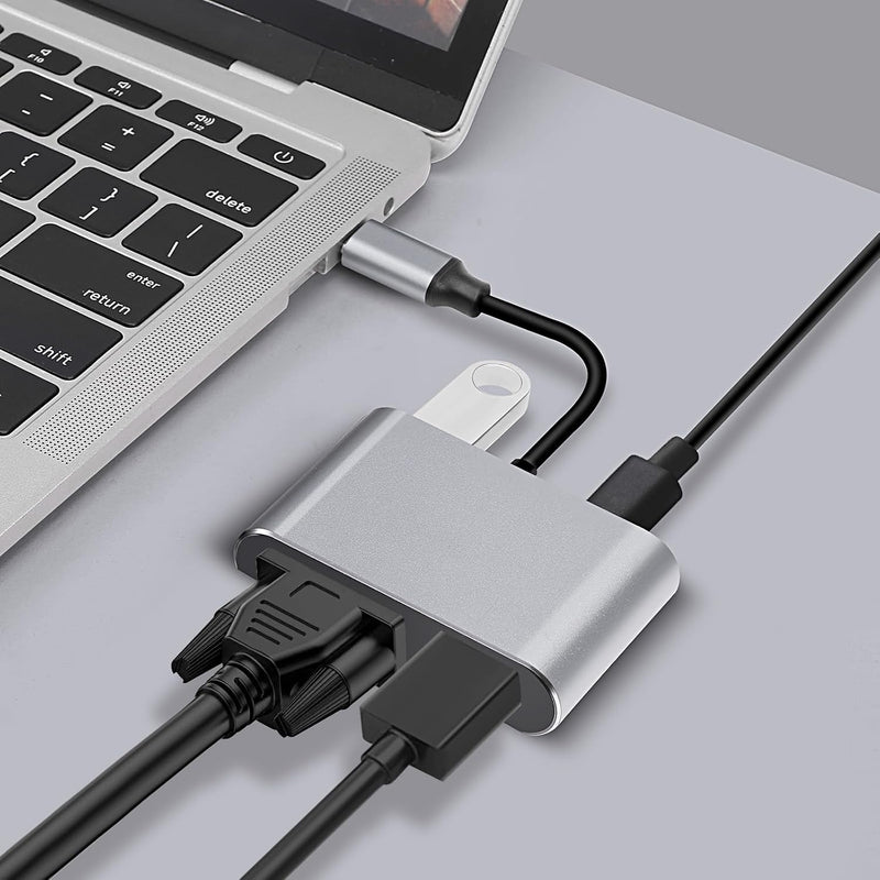Konvertor Usb Type C to HUB PD HDTV +VGA+USB 4ne1 foto 4