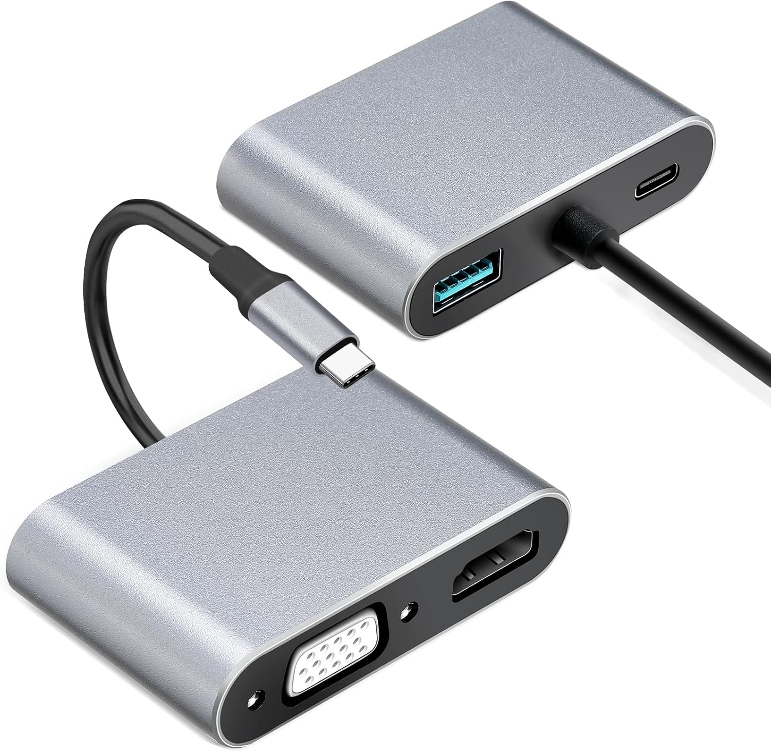 Konvertor Usb Type C to HUB PD HDTV +VGA+USB 4ne1 foto 1