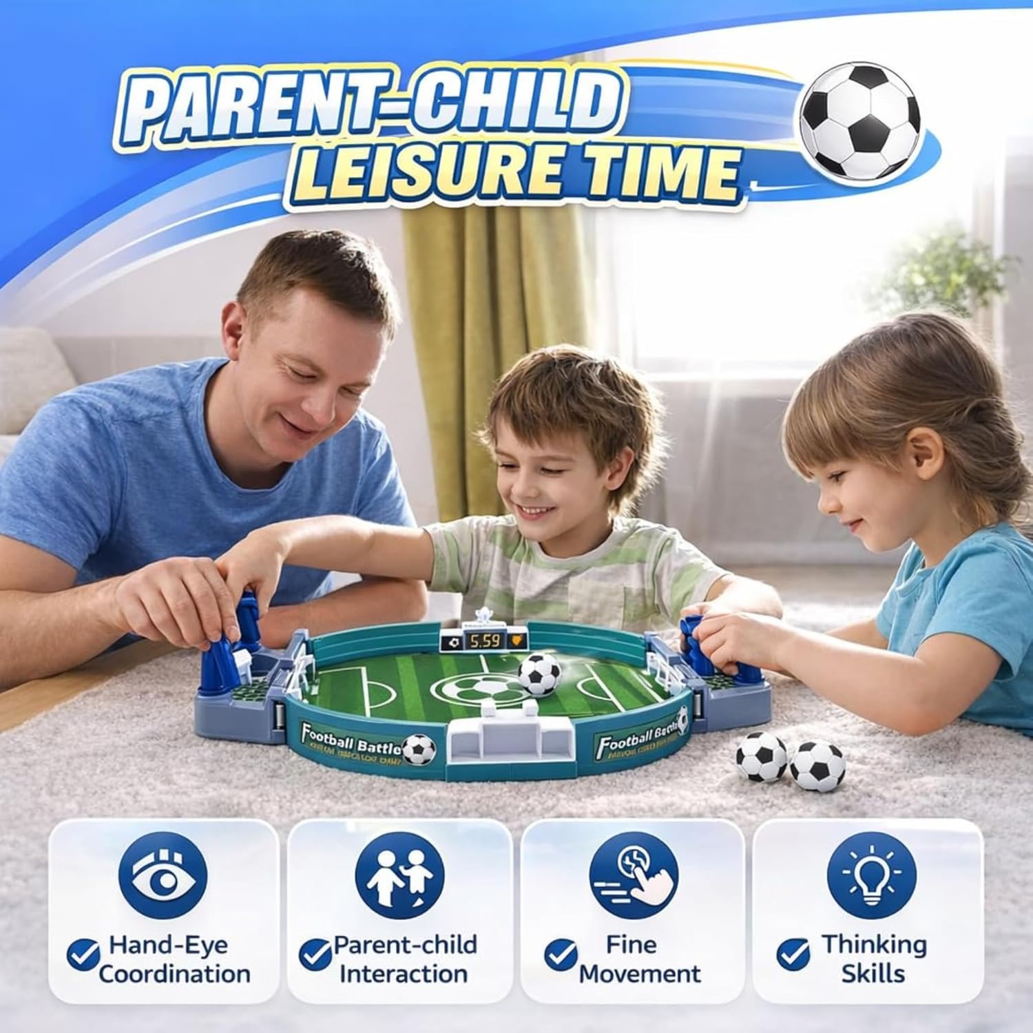 Loje Mini Futbolli me Top Tavoline per Femije foto 4