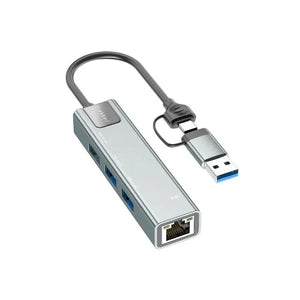 Usb Hub23 5ne1 USB & USB-C TO RJ45 LAN HUB foto 1