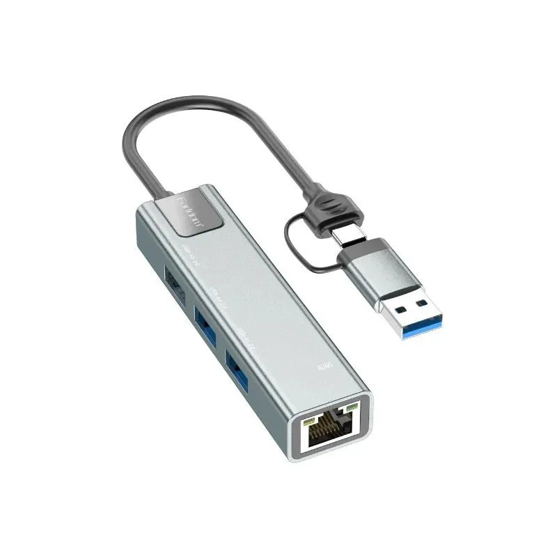 Usb Hub23 5ne1 USB & USB-C TO RJ45 LAN HUB foto 1