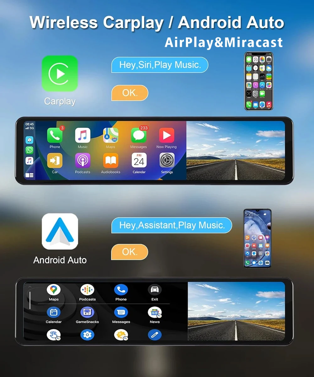 Kamere Per Veture me Pasqyre 12 inch me Carplay dhe Android Auto foto 3
