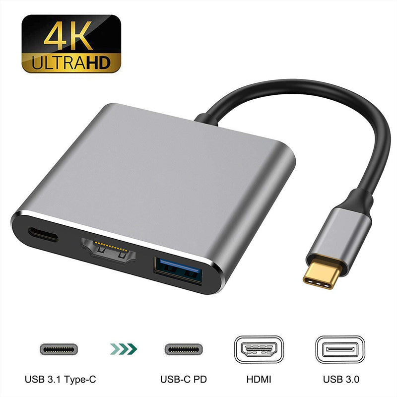 Usb-c Hub 3ne1 HDTV+USB 3.0+TYPE-C (PD) foto 3