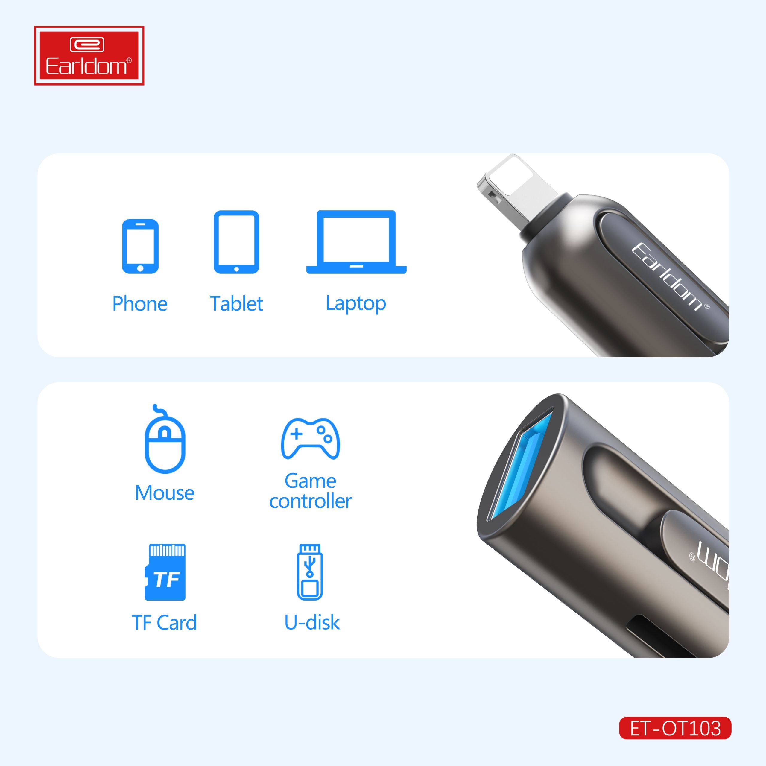 Lexues i Sd Card USB to Lightning Earldom OT103 foto 5