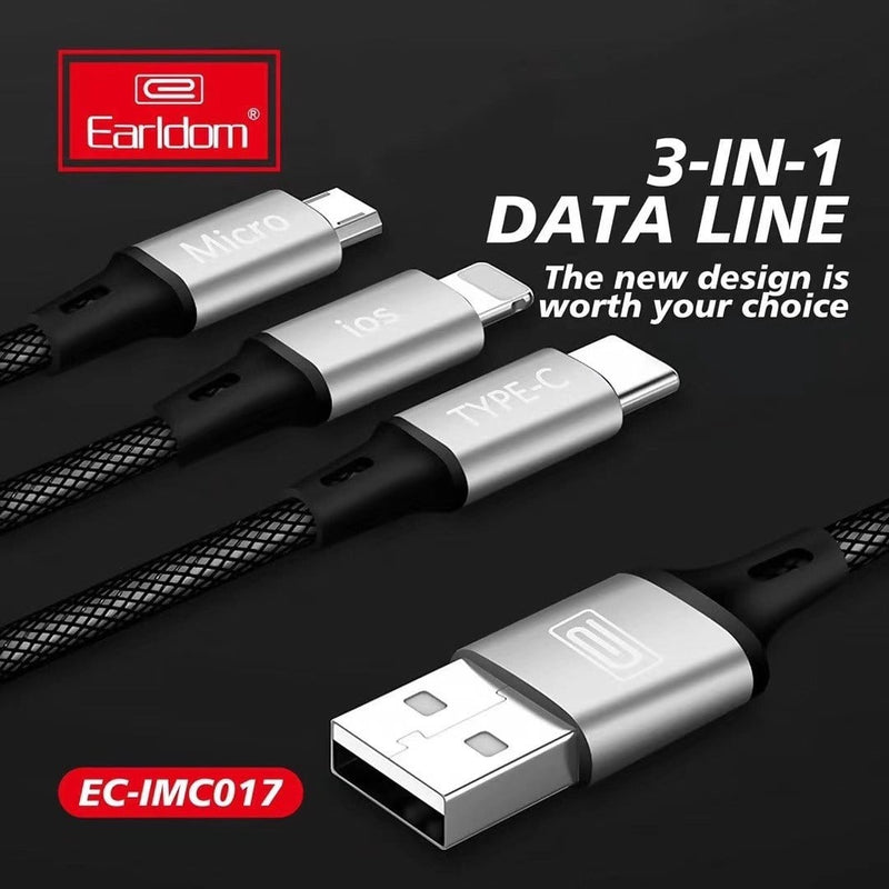 Kabllo Karikimi Usb 3ne1 Earldom (IMC017) foto 3