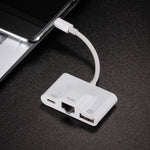 Konvertor Lightning to Rj45 Ethernet LAN + USB 3. 0 3ne1 Earldom(OT- 53) foto 2