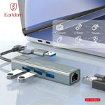 Usb Hub23 5ne1 USB & USB-C TO RJ45 LAN HUB foto 3
