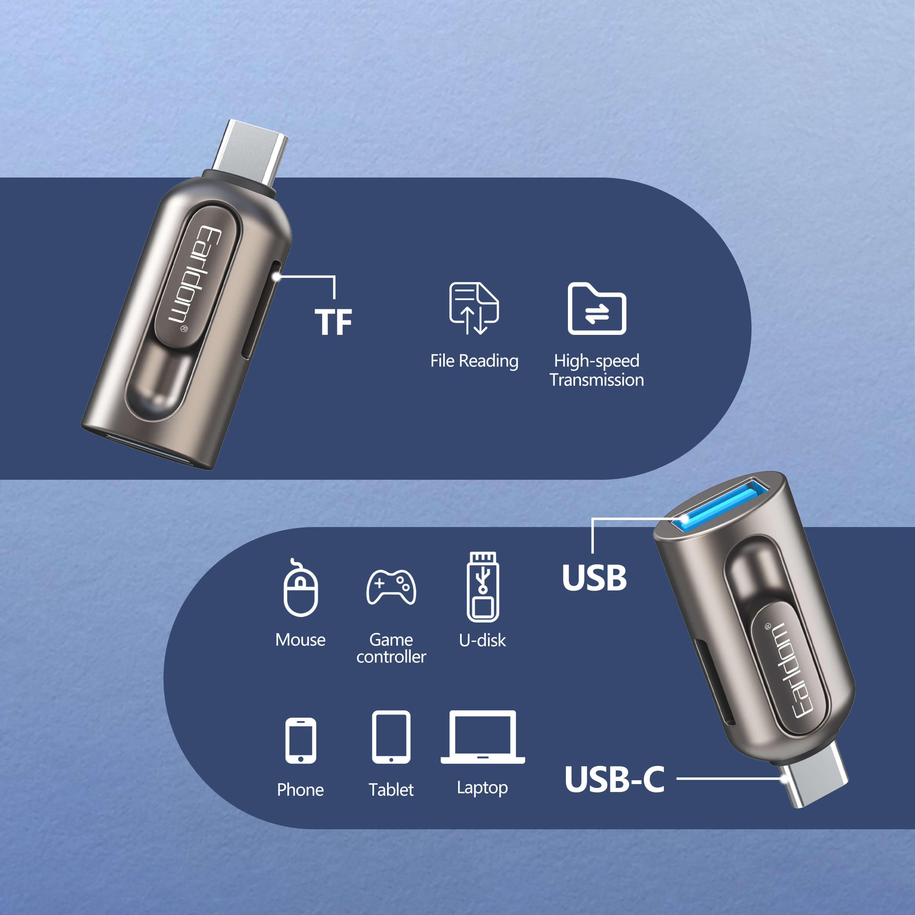 Lexues i Sd Card USB to Usb- C Earldom OT98