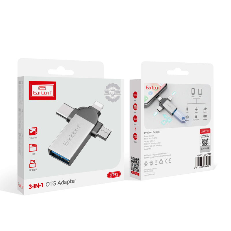 Adapter OTG 3 in 1 Marka : Earldom OT93