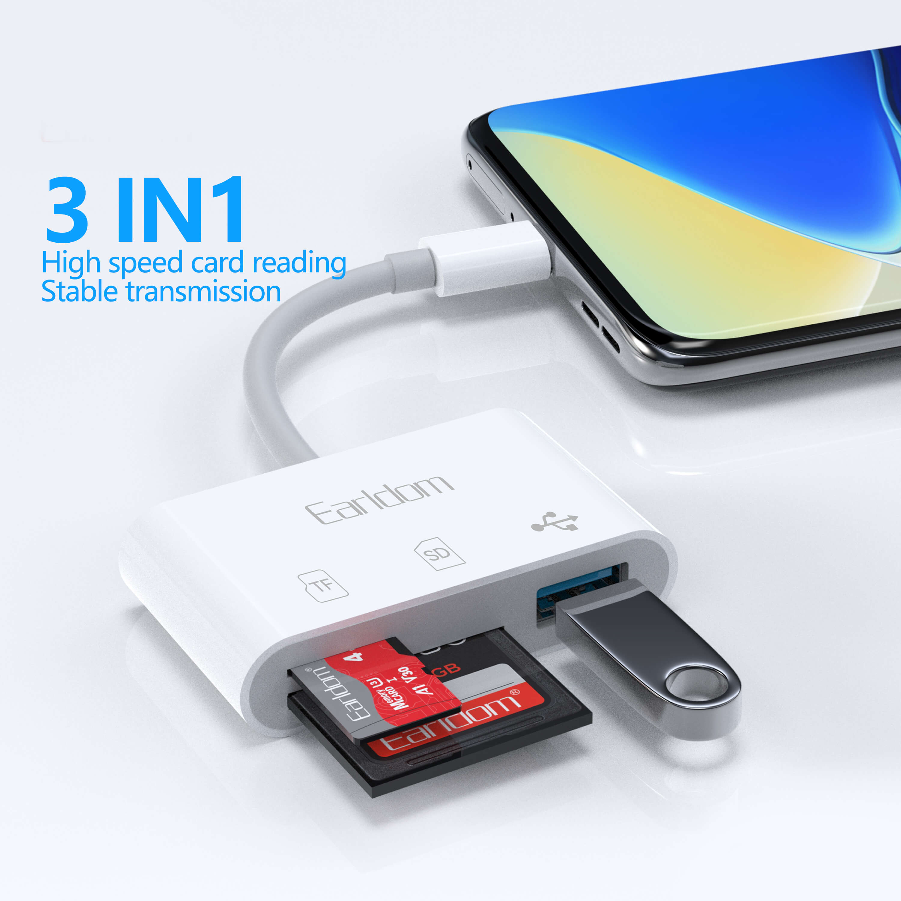 Adapter Card Reader 3 in 1 : Earldom OT105c