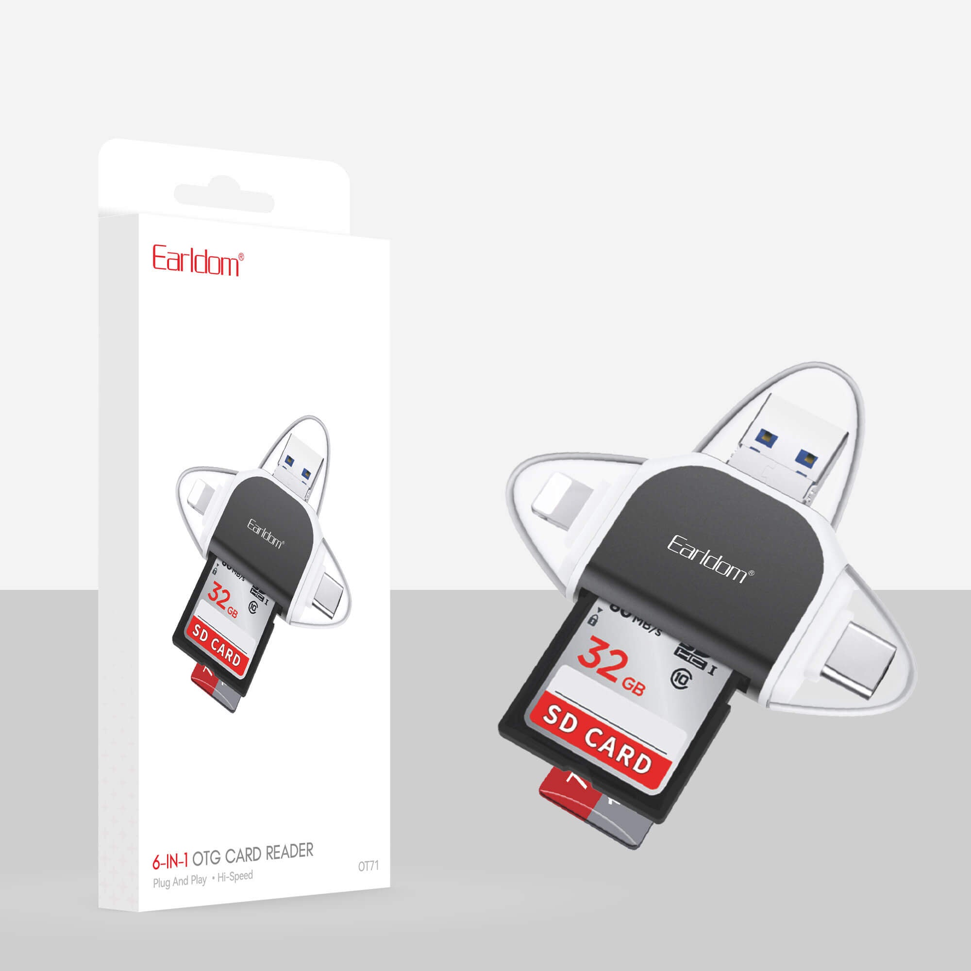 Earldom OT71- Card Reader 3- in- 1