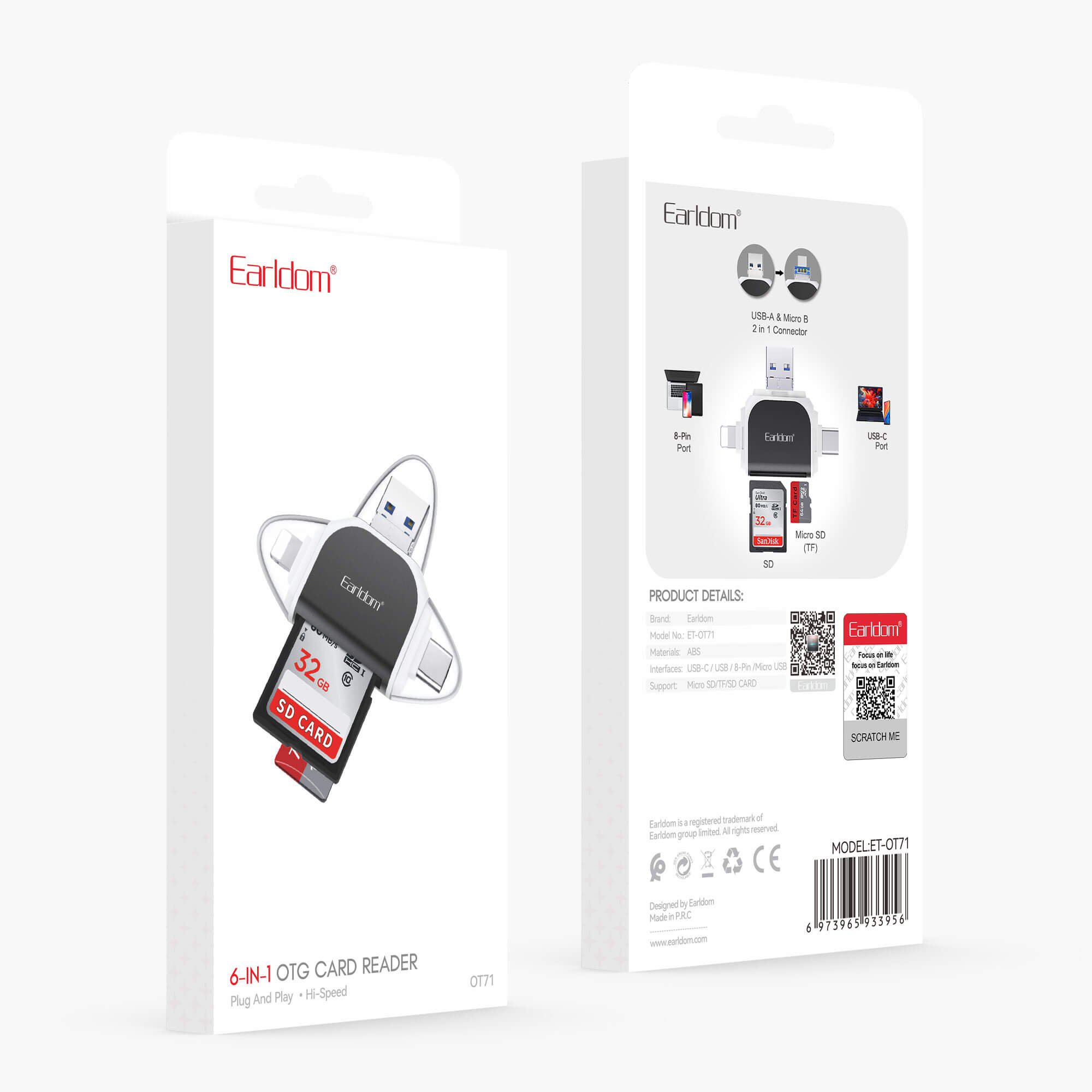 Earldom OT71- Card Reader 3- in- 1