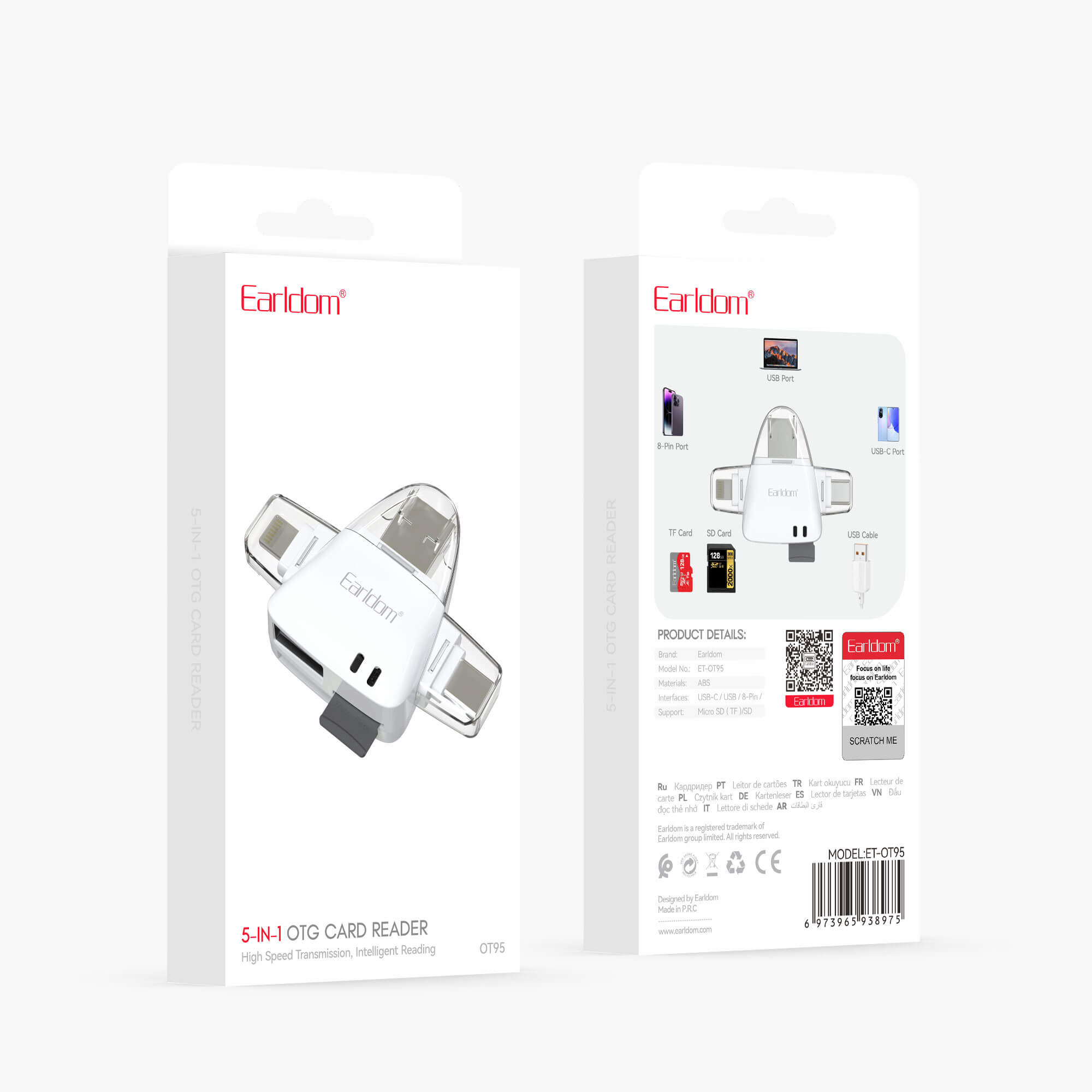 Earldom OT95- 5- in- 1 OTG Card Reader