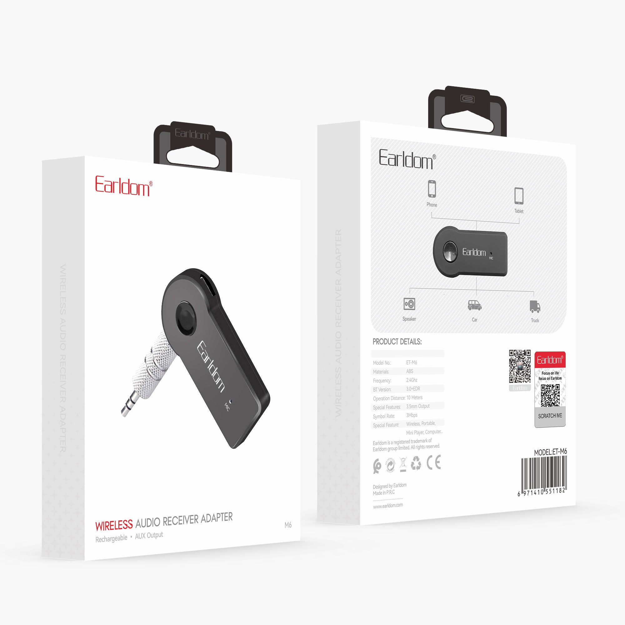 Bluetooth Audio Aux Earldom ET- M6