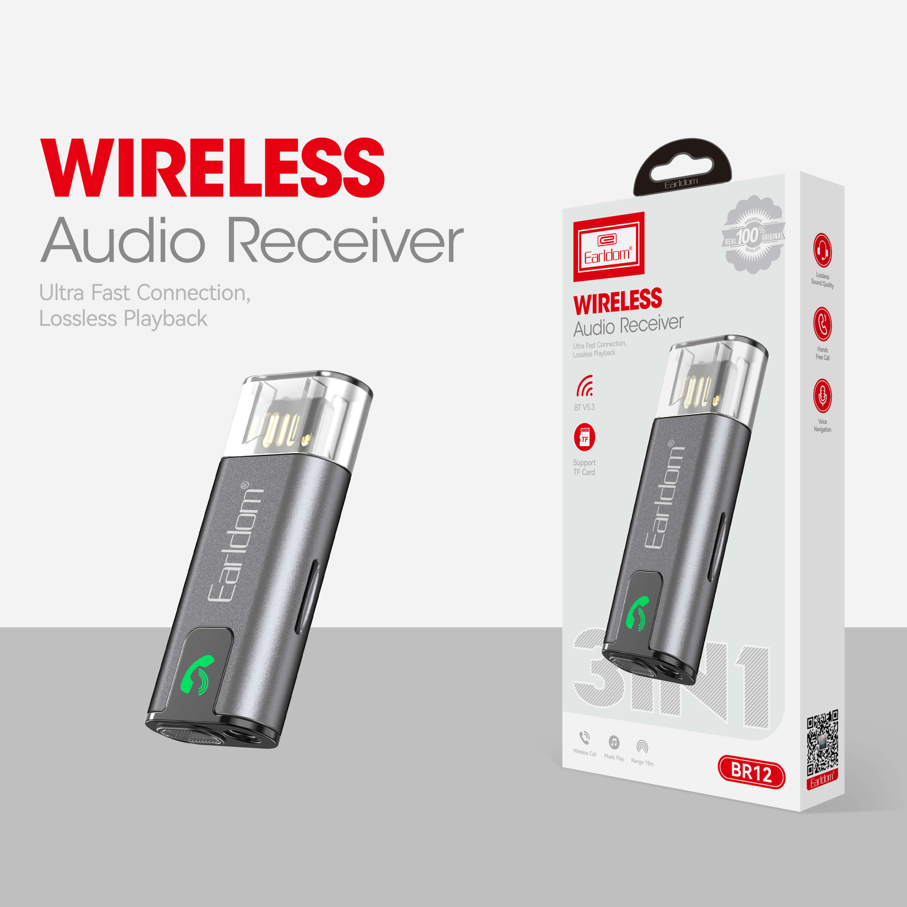 Earldom BR12- Bluetooth Audio Receiver AUX