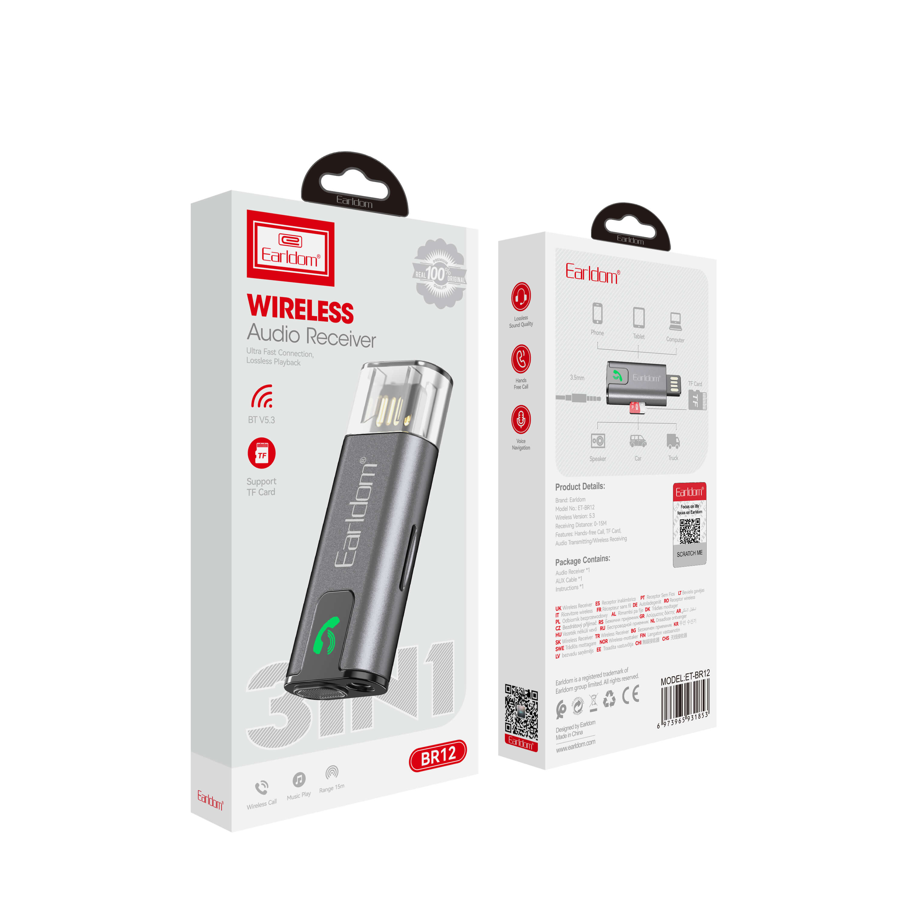 Earldom BR12- Bluetooth Audio Receiver AUX