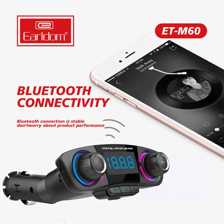 Transmetues FM Bluetooth & Karikues per Makine- Earldom M60 foto 3