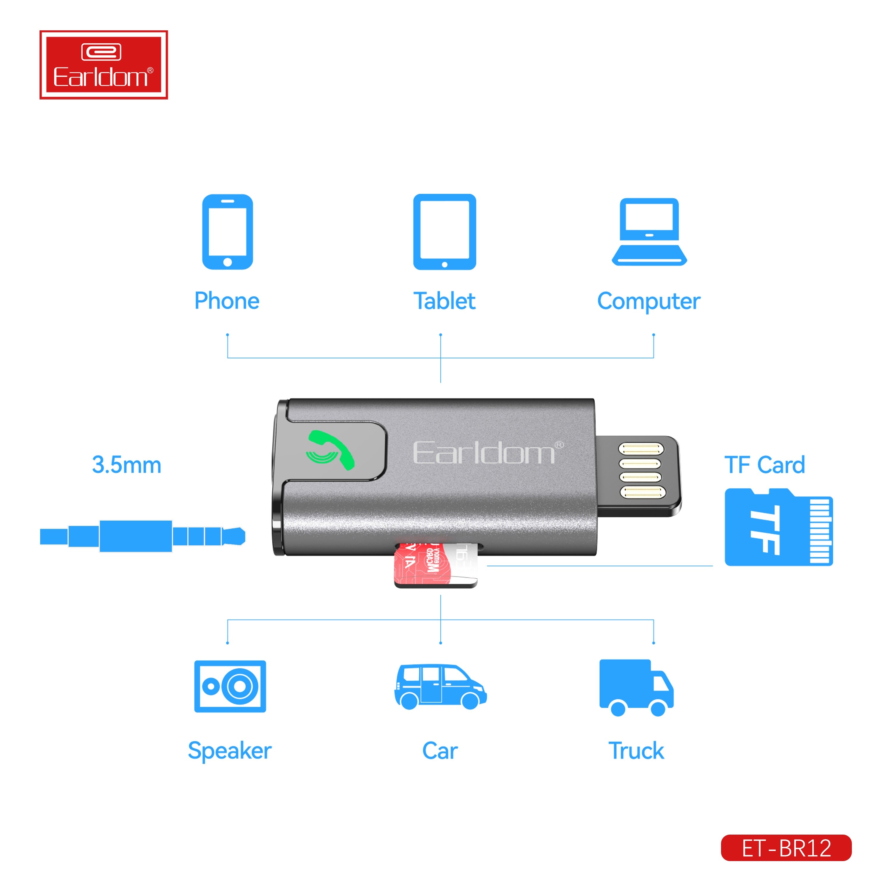 Earldom BR12– Bluetooth Audio Receiver AUX foto 2