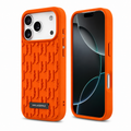 Karl Lagerfeld per iPhone 17 Pro Max Case / PU Grained Back Cover With Card Holder - Orange