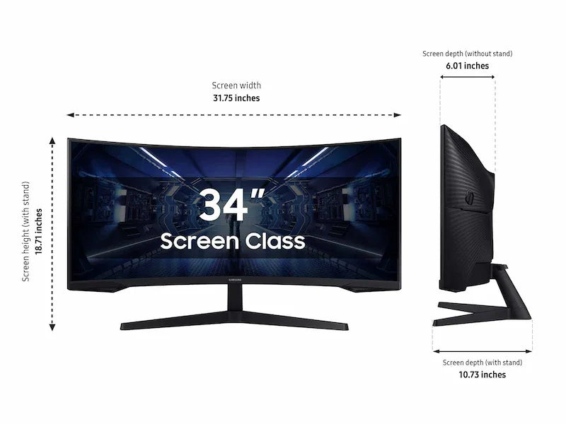 Monitor Samsung Odyssey G5 (G55T) Curved – LC34G55TWWPXEN 34inch 165Hz foto 2